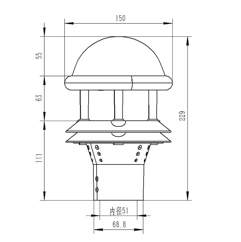 光學雨量監(jiān)測儀產品尺寸圖